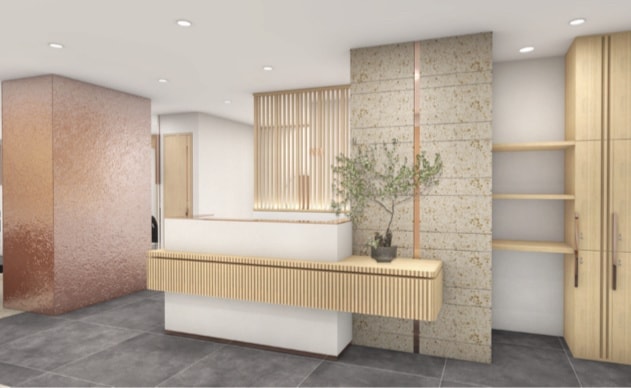 和モダンな受付